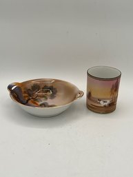 HAND  Painted Nippon Cup And Noritake Bowl