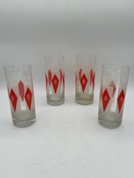 A Set Of 4 MCM High Ball Drinking Glasses