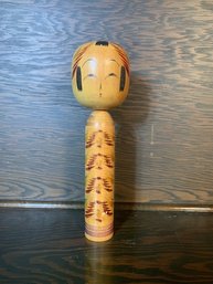 Vintage Japanese Hand Painted Wooden Figure Signed