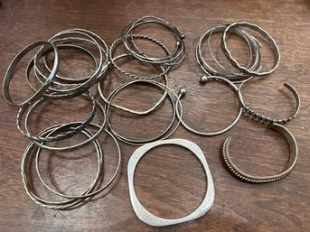 Lot Of Silver And Some Sterling Bracelets
