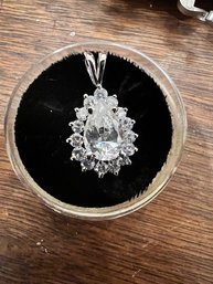 Cubic Zirconium Pendent Set In Sterling Silver