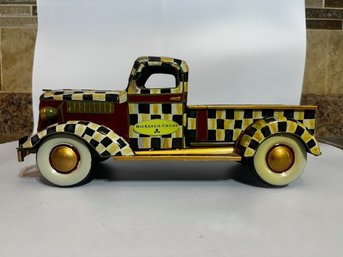 A Mackenzie Childs Courtly Check Holiday Pick Up Truck