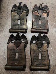 A Group Of 4 Freedom Eagle Thomas Jefferson Bronze Switch Plates