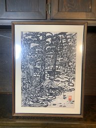 Japanese Woodcut Signed C Waki No 2 June '66