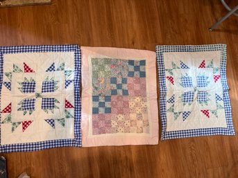 3 Retro Quilted Pillow Covers