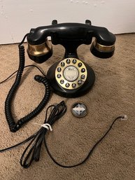 A Converted Vintage Telephone With Brass On Handset And Dial Wait For Dial Tone!