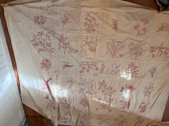 Vintage Embroidered Bedspread
