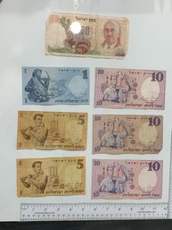 Group Of 7 Bank Notes Israeli Shekels