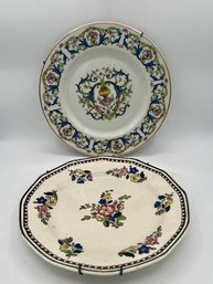 A Pair Of 2 Porcelain Plates, Royal Doulton, England And Shenango China And