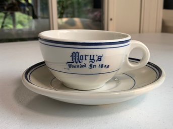 Mary's Founded In 1849 Blue And White Cup And Saucer Caribe China