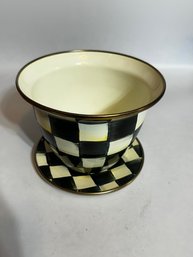 A Mackenzie Childs Planter With Drip Plate