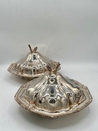 A Pair Of Silver Plate Serving Dishes