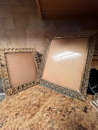 Pair Of Vintage Metal Photo Frames 8 X 10 And 11 X 14