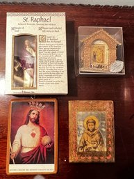 4 Saints Including Sacred Heart Of Jesus, St Raphael, Etc