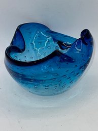 A Hand Blown MCM Glass Bowl/Ashtray Possibly Murano