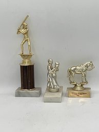 3 Small Vintage Trophies