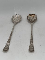 A Pair Of Made In England Salad Servers Silver Plate