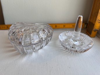 Crystal Heart Box And Ring Holder