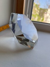 Tiffany & Co Faceted Diamond Crystal Paperweight