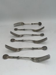 A Lovely Set Of 6 Vintage Cake Forks Wm Rogers And Son AA