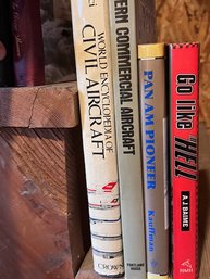 4 Hard Cover Books, Including Civil Aircrafts, Pan Am Pioneer,  Go Like Hell, Commercial Aircrafts