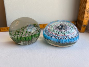 2 Milliefiore Paper Weights