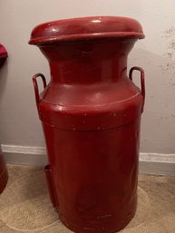 Vintage Red Painted Milk Can Approx 21' Tall