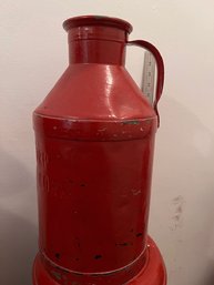 Vintage Red Metal Milk Can New Haven Connecticut G I C Corp