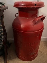 Red Metal Milk Can Queens Boro Long Island City 24' Tall