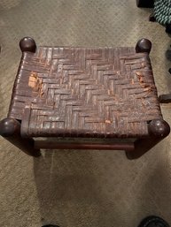Antique Woven Small Step Stool/seat