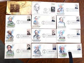 12 Presidential First Day Issue Stamps