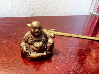 Mini Brass Seated Buddha, Brass Lizard