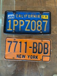 2 License Plates NY And California