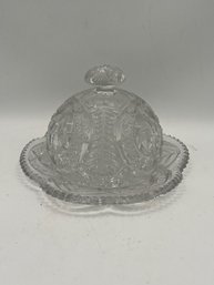 SEE ALL PICTURES! A Group Of Crystal Covered Plate, Handled Plate And Bowl Etc