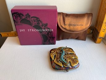 Jay Strongwater Compact With Lizard, New In Box