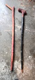A Pair Of Walking Sticks, One From 1971 Ireland