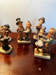 6 Figurines Conductor And A Small Orchestra  Made In Germany ~ Early Hummel