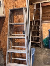 A Pair Of Solid Wood Ladders