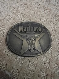 A Retro Marlboro Belt Buckle Philip Morris Solid Brass 1987