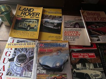 Group Of 8 Car Magazines, Austin Healey, Land Rover, Jaguar, Restoring Classic Cars Etc