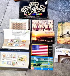 Group Of Stamped Postcard Books And Folder