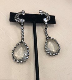 Clip On Swarovski Crystal Deco Earrings