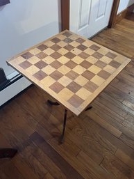 Inlaid Wood Checkkers / Chess Table