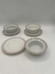 A Group Of Porcelain Finger Bowls And Saucers Made In Germany