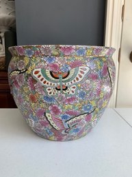 Butterfly Asian Ceramic Planter 7' H 11' Wide