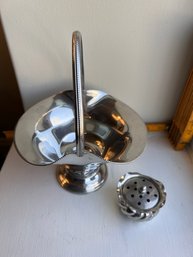Pewter Candy Dish And Toothpick Holder