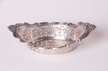 Sterling Silver Pierced Nut Oval Bowl Gorham Sterling 123 Grams