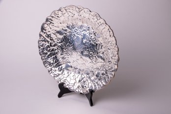Silver Plate Embossed Large Plate