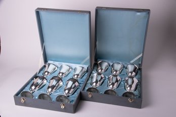 2 Sets Goblets In Original Boxes 12 Total Nickel Silver