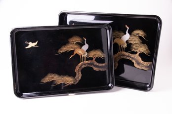 2 Japanese Lacquer Trays